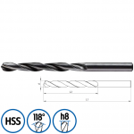 Wiertło do metalu HSS NWKa Baildon d=4,50 L1=80 L2=47 00104502
