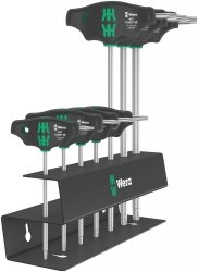 Zestaw wkrętaków do śrub z gniazdem TORX® 467/7 TORX® HF Set 2 z rękojeścią poprzeczną i funkcją przytrzymywania, 7 części WERA | 05023456001