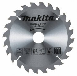 Tarcza tnąca Makita do drewna 190x30 mm 24Z D-64951