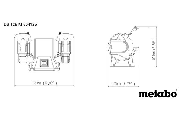 Szlifierka stołowa podwójna Metabo DS 125 M 604125000