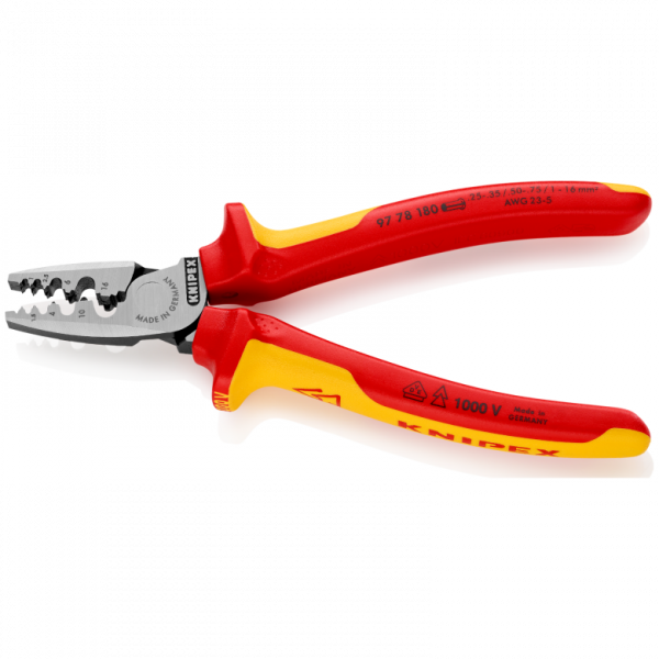 Szczypce do zagniatania tulejek kablowych Knipex 97 78 180