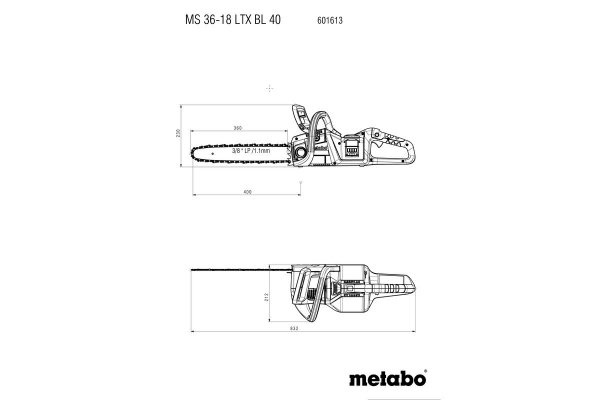 Akumulatorowa pilarka łańcuchowa Metabo MS 36-18 LTX BL 40 (601613850)