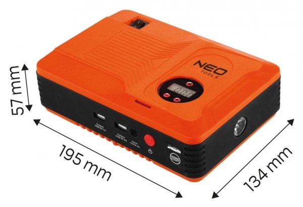 Urządzenie rozruchowe NEO 11-997 Jumpstarter, power bank - 14Ah, kompresor 3.5BAR, latarka 