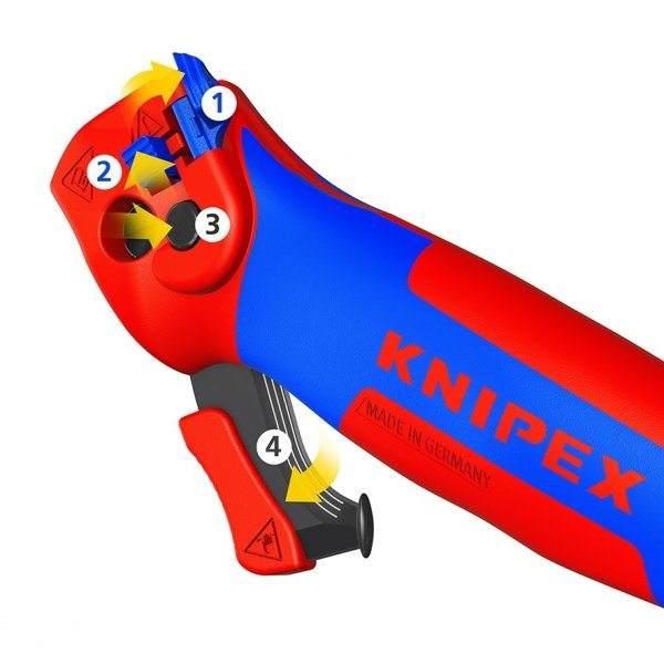 Nóż do ściągania izolacji z funkcją grzechotki Knipex 16 50 145 SB