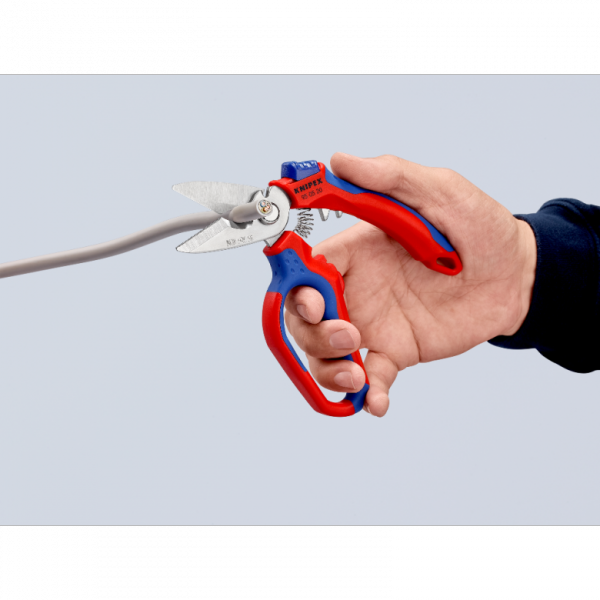 Nożyczki kątowe dla elektryków Knipex 95 05 20 SB z drobnymi ząbkami