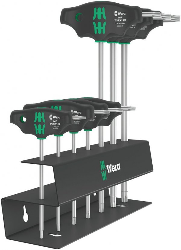 Zestaw wkrętaków do śrub z gniazdem TORX® 467/7 TORX® HF Set 2 z rękojeścią poprzeczną i funkcją przytrzymywania, 7 części WERA | 05023456001