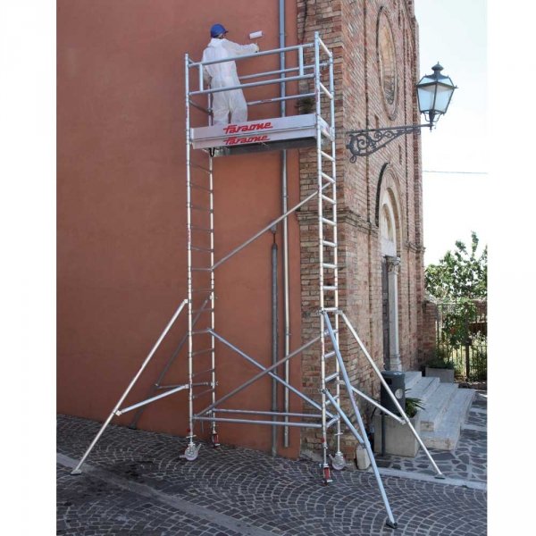 Rusztowanie  TOP SYSTEM  8,4m wieża jezdna o wymiarach 75 x 180 cm   Faraone A1-74