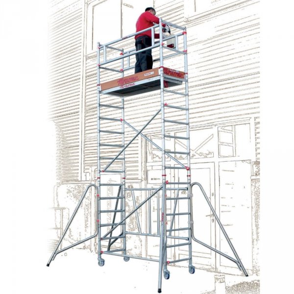 Rusztowanie  5,7m wieża jezdna COMPACT XS o wymiarach 75 x 160 cm   Faraone  A + B + C