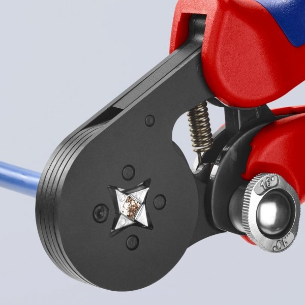 Samonastawne szczypce do zagniatania tulejek kablowych z ładowaniem bocznym Knipex 97 53 04
