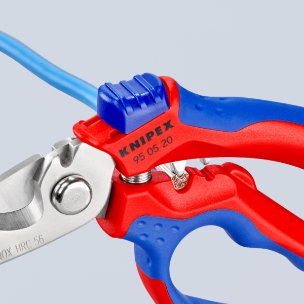 Nożyczki kątowe dla elektryków Knipex 95 05 20 SB z drobnymi ząbkami