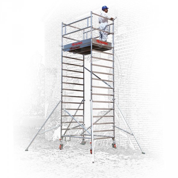 Rusztowanie  TOP SYSTEM 8,40m wieża jezdna o wymiarach  135 x 180 cm   Faraone  D1-74