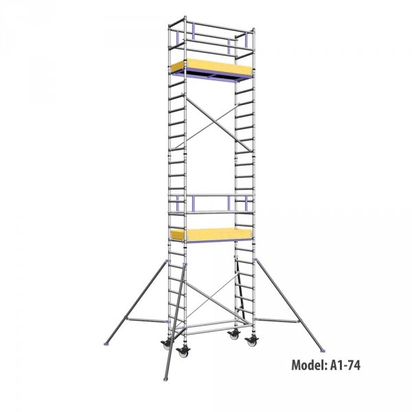 Rusztowanie  TOP SYSTEM  8,4m wieża jezdna o wymiarach 75 x 180 cm   Faraone A1-74