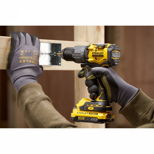 Bezszczotkowa wiertarko-wkrętarka udarowa STANLEY FATMAX SFMCD726D2K 18V V20 2x 2.0Ah 