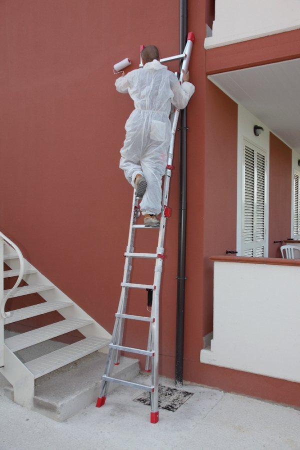 Super profesjonalna aluminiowa drabina teleskopowa ze stabilizatorami SUPER TELES  Faraone TELES.T6SA