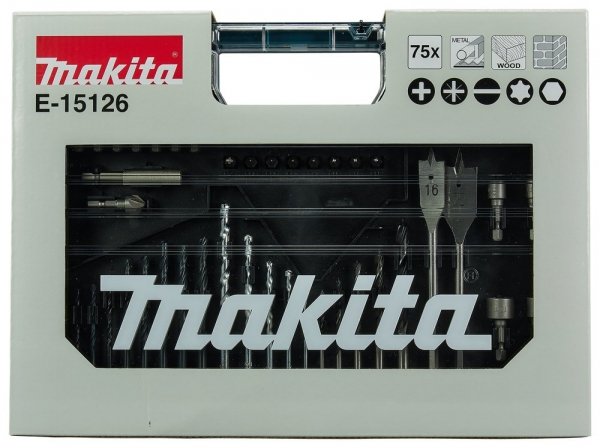 Zestaw wierteł i bitów 75szt Makita E-15126 