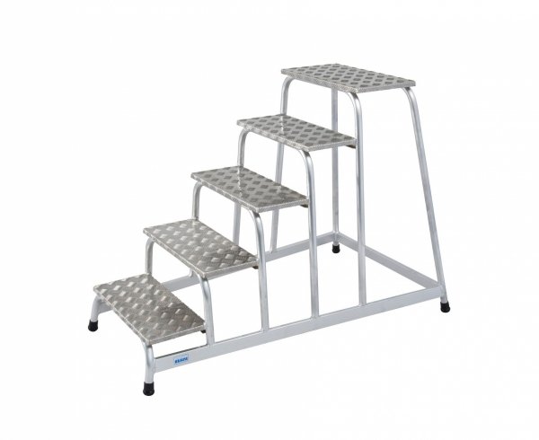 Aluminiowe schodki montażowe z antypoślizgowymi stopniami  Krause STABILO  5 stopni  805058