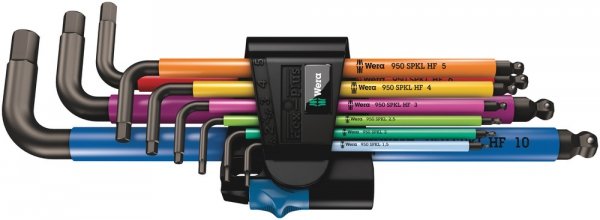 Hex-Plus Multicolour HF 1 Zestaw kluczy trzpieniowych z kulką, BlackLaser, metrycznych, z funkcją przytrzymywania, 9 części WERA | 05022210001