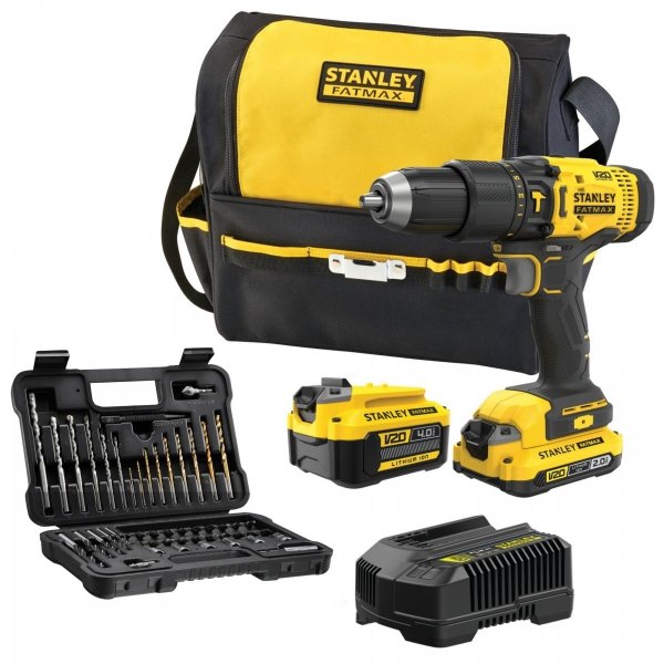 Wiertarko-wkrętarka udar. Stanley FATMAX SFMCD711DMA 18V v20  2ah + 4ah + AKCESORIA 50el.