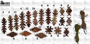 Zestaw 160 kształtek liści+ rafia JESIEŃ 