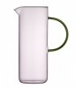 Lyngby Glass TORINO Dzbanek do Wody 1,1 l Różowy / Uchwyt Zielony