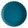 Emile Henry NATURAL CHIC Ceramiczna Wysoka Forma do Tarty 32 cm / Niebieska