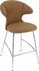 Umage TIME FLIES Hoker - Tapicerowane Krzesło Barowe na Chromowanych Nogach 102 cm / Brązowe