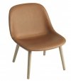 Muuto FIBER LOUNGE Fotel Tapicerowany - Skóra Brązowa Cognac / Rama Drewniana
