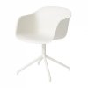 Muuto FIBER ARMCHAIR SWIVEL BASE Krzesło Obrotowe - Białe / Metalowa Rama