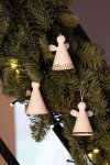 Rader CHRISTMAS Porcelanowa Zawieszka Świąteczna Anioł Dzwoneczek - Biały / Złoty Pasek