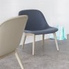 Muuto FIBER LOUNGE Fotel - Biały / Rama Drewniana