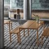 Muuto LINEAR Zestaw Mebli Ogrodowych - Stół 140 cm + 2 Ławki - Pomarańczowy