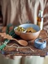 Bloomingville GHIZELLE Solniczka / Kamienny Pojemnik na Sól z Drewnianą Łyżeczką