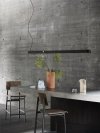 Muuto LINEAR Podłużna Lampa Wisząca 169 cm Czarna