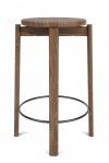 Audo PASSAGE Hoker - Krzesło Barowe 65 cm Orzech / Obręcz Czarna