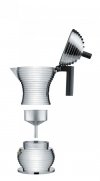 Alessi PULCINA Kawiarka - Zaparzacz do Espresso 150 ml - Czarna Rączka