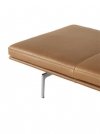 Muuto OUTLINE Leżanka 200 cm Skóra Czarna / Nogi Srebrne Aluminium