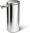 Simplehuman SENSOR Stalowy Automatyczny Dozownik do Mydła, Płynu, Żelu Antybakteryjnego - Akumulatorowy 266 ml Srebrny Połysk