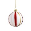 Holmegaard SOUVENIR Bombka Choinkowa Zdobiona - Czerwone Paski / Stripes Red