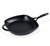 Holm CAST IRON Żeliwna Patelnia Grillowa 28 cm Czarna