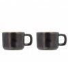 Villa Collection FJORD Filiżanka do Kawy Espresso 100 ml 2 Szt. Czarna Metaliczna