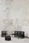 Kristina dam studio CURVED Puf Tapicerowany / Czarny Skóra