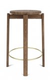 Audo PASSAGE Hoker - Krzesło Barowe 65 cm Orzech / Obręcz Złota
