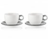 Guzzini GOCCE Filiżanki do Cappuccino lub Herbaty  480 ml 2 Szt. / Białe - Spodek Szary