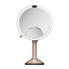 Simplehuman TRIO Lustro Sensorowe Bezprzewodowe 20 cm / Różowe Złoto