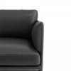 Muuto OUTLINE Sofa 2-Osobowa - Czarna Skóra / Czarne Nogi