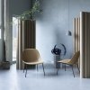 Muuto FIBER LOUNGE Fotel Tapicerowany - Rama Metalowa / Niebieskoszary Tkanina Divina 154