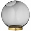 Aytm GLOBE Wazon do Kwiatów Czarny 30 cm Podstawa Złota