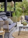 Bloomingville MUNDO Ogrodowy Stolik Kawowy 55 cm z Betonowym Blatem / Czarny
