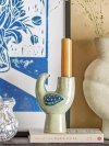 Bloomingville TRUDY Świecznik Ceramiczny Ptaszek / Błękitny