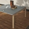 Muuto COUPLE Stolik Kawowy z Ceramicznym Blatem 84x40 cm / Jasny Dąb - Blat Wavy Niebieski Pale Blue